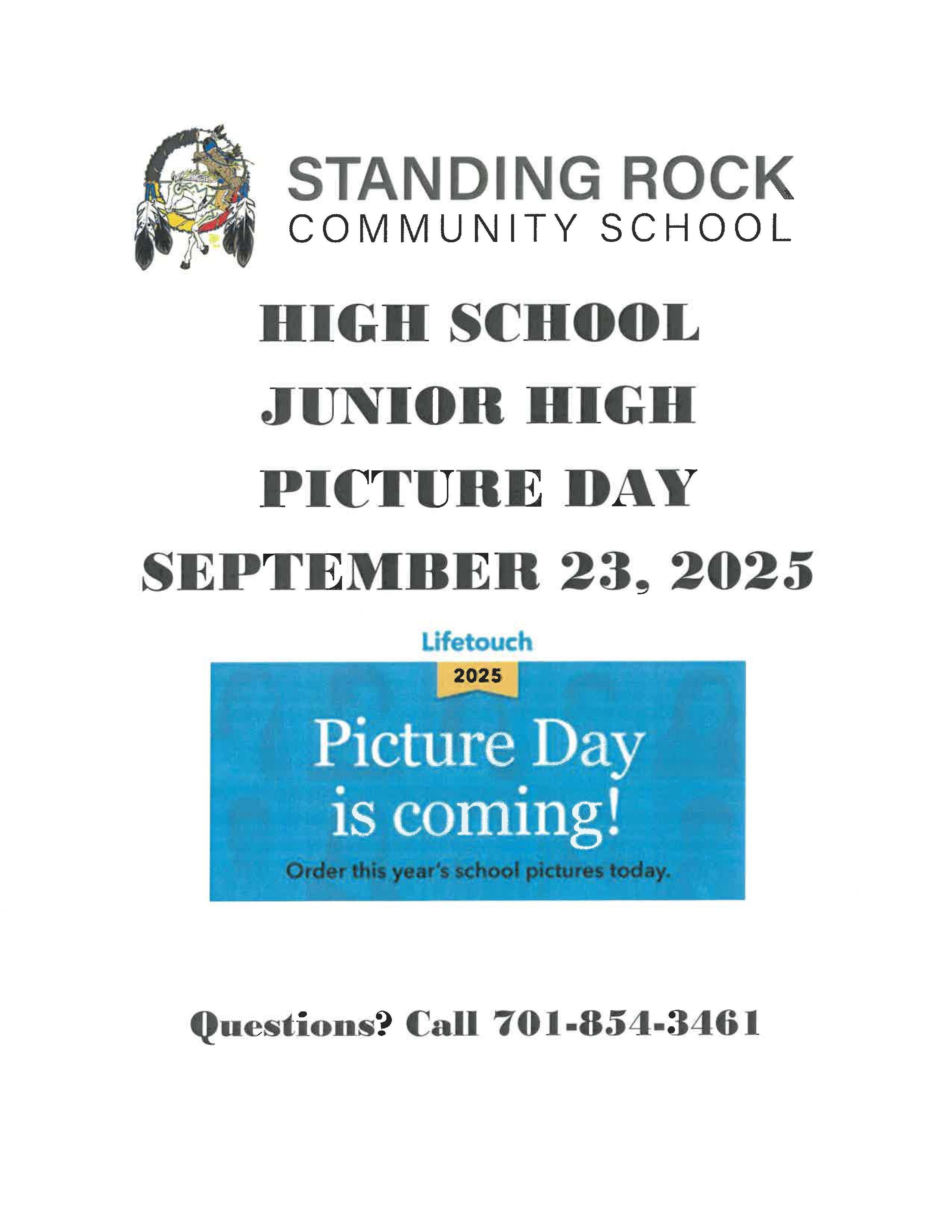 Standing Rock Community Junior High/High School Picture Day on Sept. 23, 2025